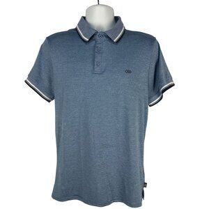Leg3nd Golf Mens Extreme Stretch Polo Shirt Size M Blue Short Sleeve Collared